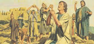 Stoning of Stephen while Saul looks on